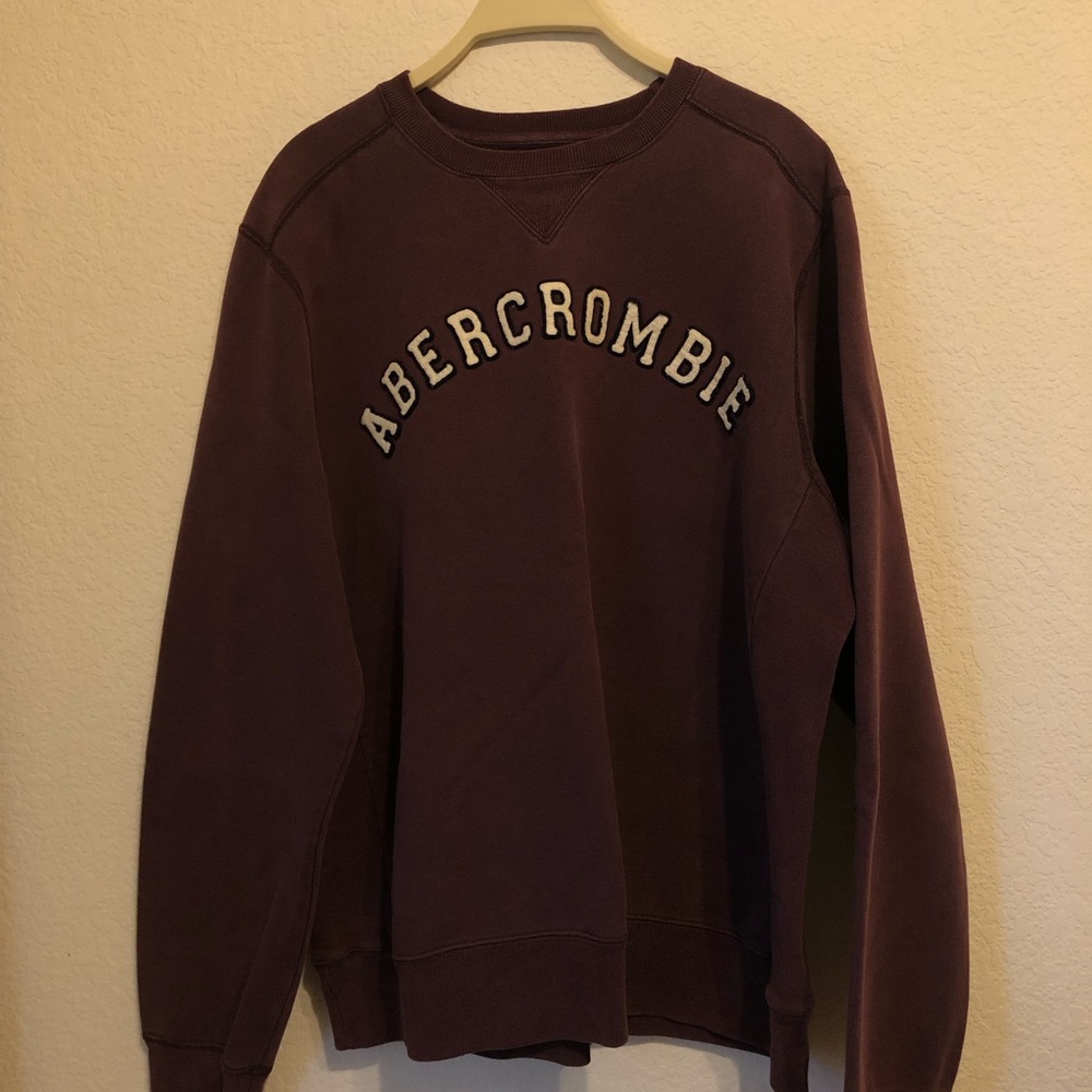 Vintage Abercrombie & Fitch Men's Maroon Burgundy Sweater